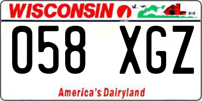 WI license plate 058XGZ