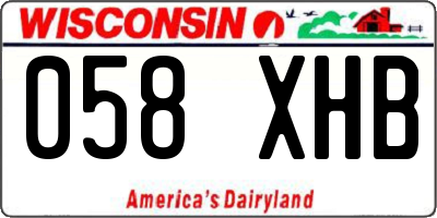 WI license plate 058XHB
