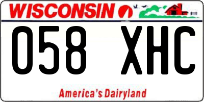 WI license plate 058XHC