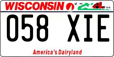 WI license plate 058XIE