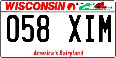 WI license plate 058XIM