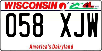 WI license plate 058XJW