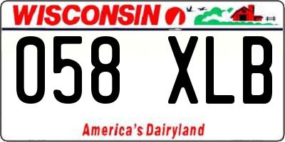 WI license plate 058XLB