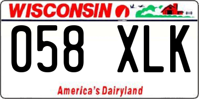 WI license plate 058XLK