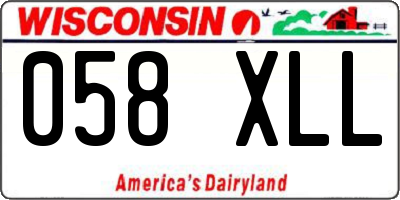 WI license plate 058XLL