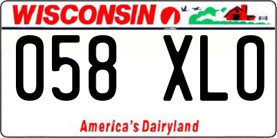 WI license plate 058XLO