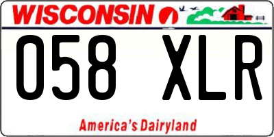 WI license plate 058XLR