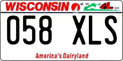 WI license plate 058XLS