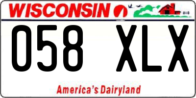 WI license plate 058XLX