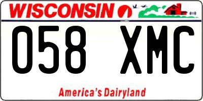 WI license plate 058XMC