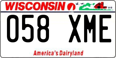 WI license plate 058XME
