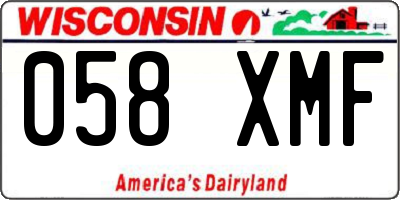 WI license plate 058XMF