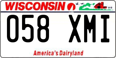 WI license plate 058XMI