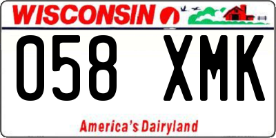 WI license plate 058XMK