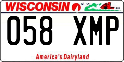 WI license plate 058XMP