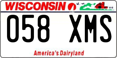 WI license plate 058XMS