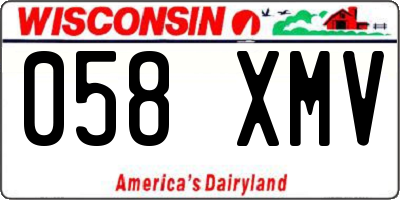 WI license plate 058XMV