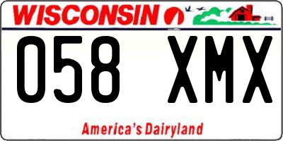 WI license plate 058XMX