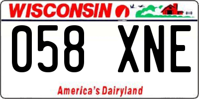 WI license plate 058XNE