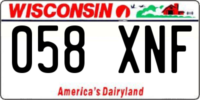WI license plate 058XNF