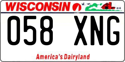 WI license plate 058XNG