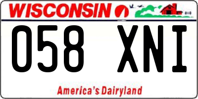 WI license plate 058XNI