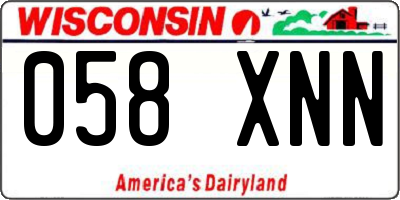 WI license plate 058XNN