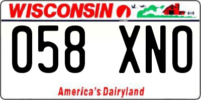 WI license plate 058XNO