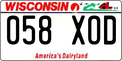 WI license plate 058XOD