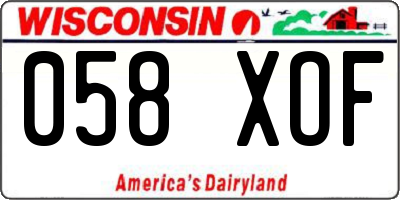 WI license plate 058XOF