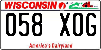 WI license plate 058XOG