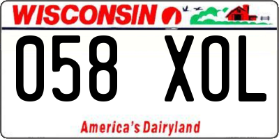 WI license plate 058XOL