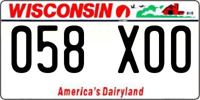 WI license plate 058XOO