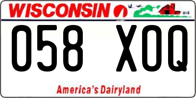 WI license plate 058XOQ