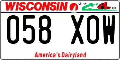 WI license plate 058XOW
