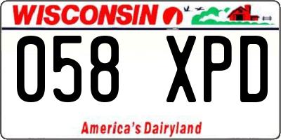 WI license plate 058XPD