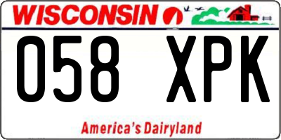 WI license plate 058XPK