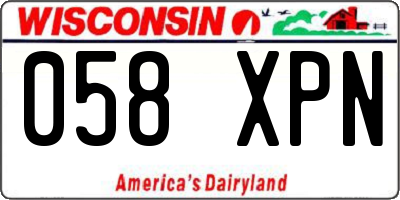 WI license plate 058XPN