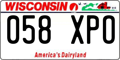 WI license plate 058XPO