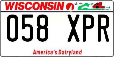 WI license plate 058XPR