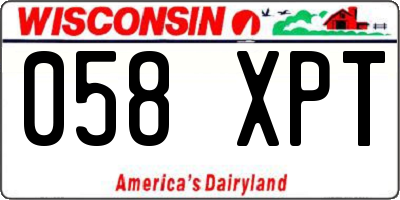 WI license plate 058XPT