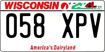 WI license plate 058XPV