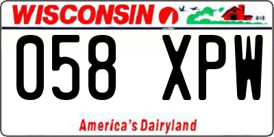 WI license plate 058XPW