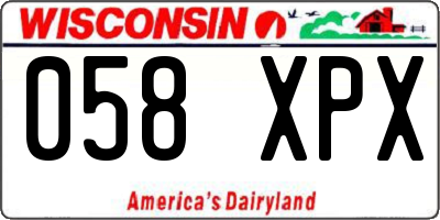 WI license plate 058XPX