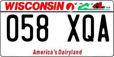 WI license plate 058XQA