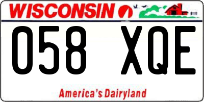 WI license plate 058XQE