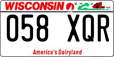 WI license plate 058XQR