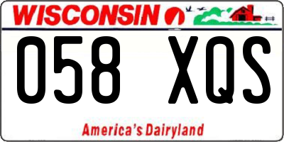 WI license plate 058XQS
