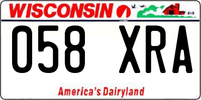 WI license plate 058XRA
