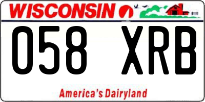 WI license plate 058XRB